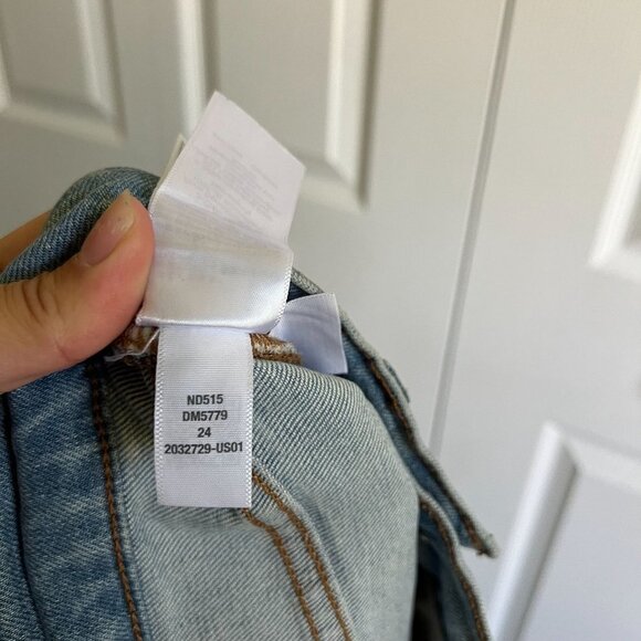 Madewell Perfect Vintage Straight Danby Wash Blue Knee Rip Jeans Women's Size 24 - Picture 11 of 11